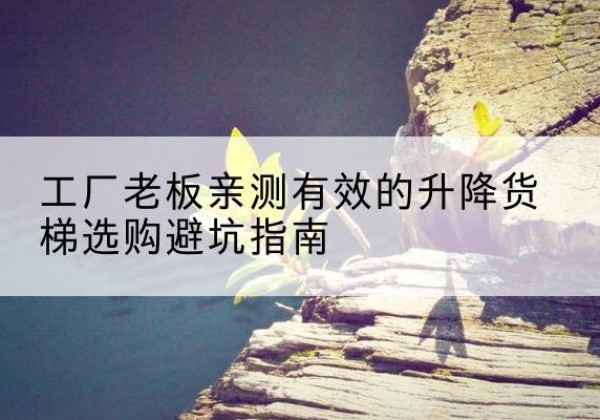 梁河升降货梯怎么选-工厂老板亲测有效的升降货梯选购避坑指南